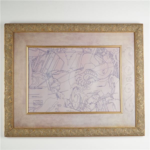 Lisa Ruyter (Attr.) Contemporary Art Preparatory Printed Drawing on Board