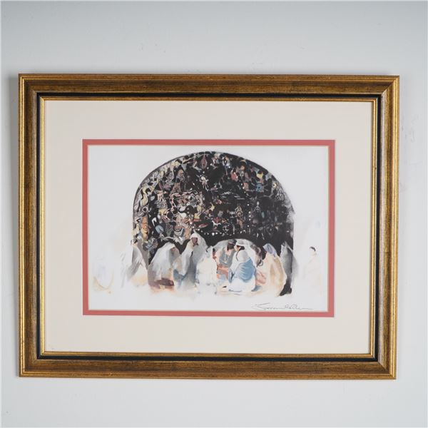 Mystical Gathering Under the Sacred Cave, Ink Signed Color Print