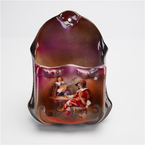 Royal Bayreuth Porcelain Tavern Scene Wall Pocket