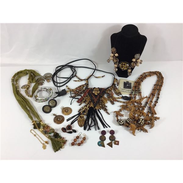 An Assortment of Tribal and Bohemian Style Costume Jewelry
