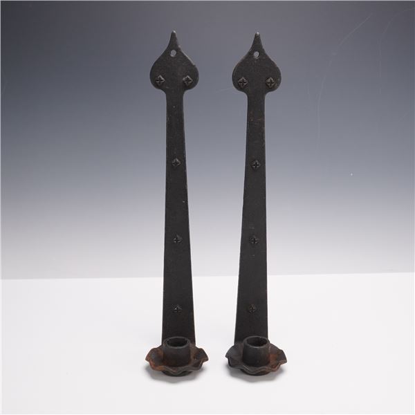 Pair of Vintage Emig Cast Iron Candle Holders