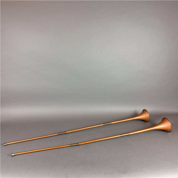 2pc Antique Brass Bugles