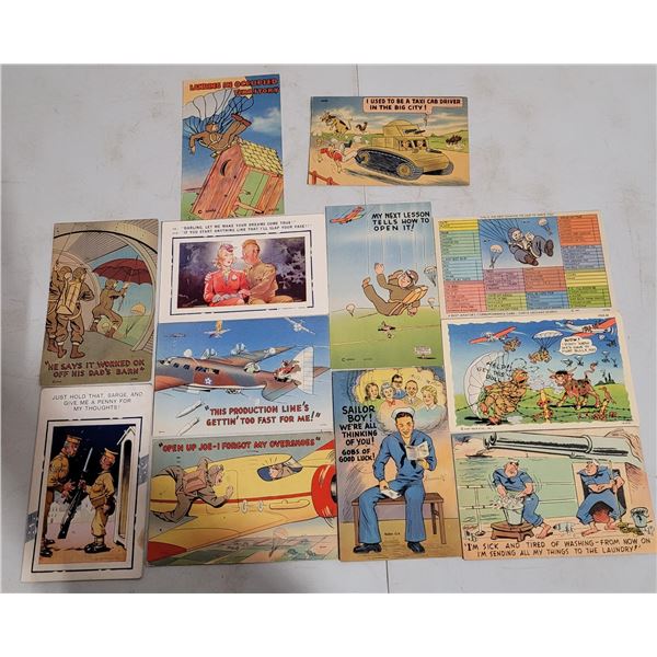 VTG War Time Comic Postcards