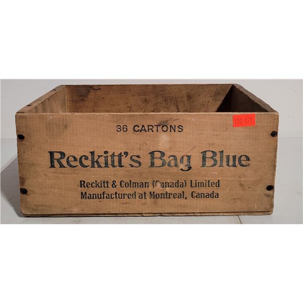 VTG Reckitt's Bag Blue Wooden Box