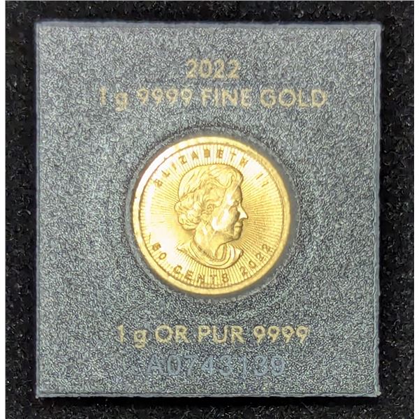 1g 9999 Fine Gold Canadian Coin