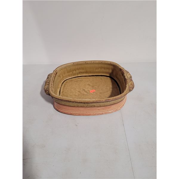 Signed Glazed Pottery Dish