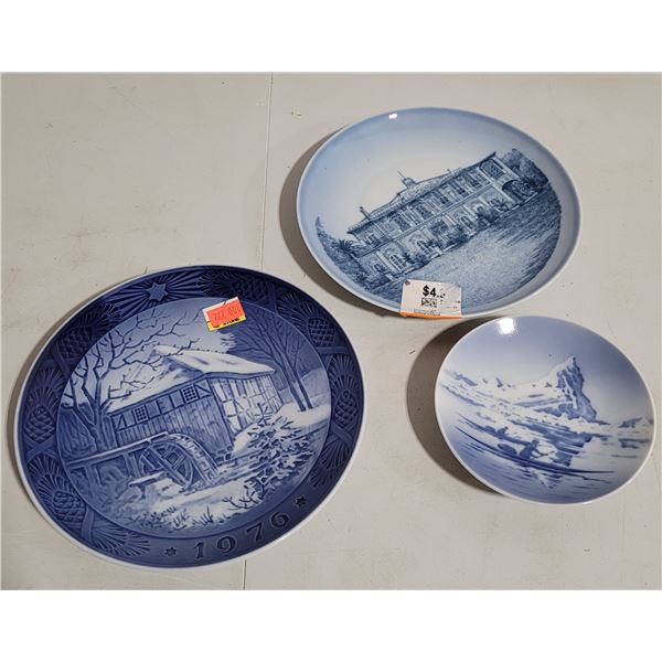 3 Royal Copenhagen Plates Made in Denmark