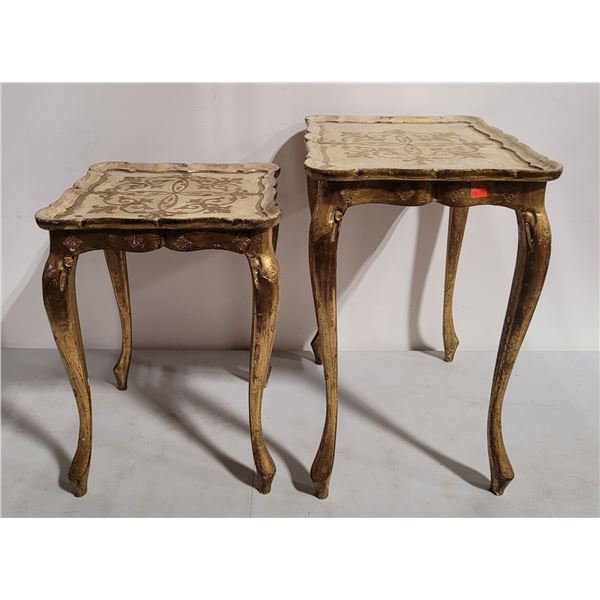 2 Cabriole Leg Scalloped Edge Tables
