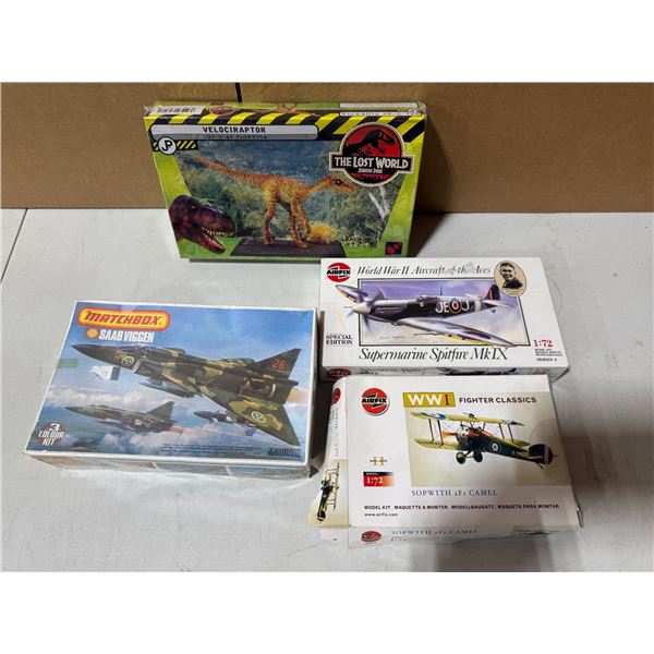 Lot of Unbuilt Model Kits w/ Jurassic Park, WWI, & WWII