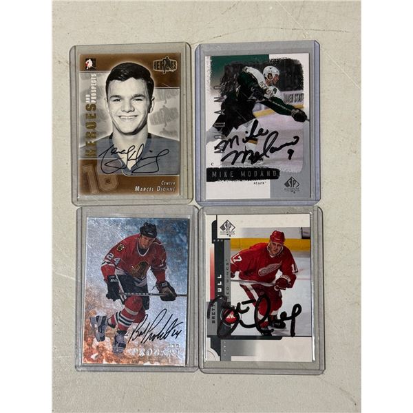 4 Autographed Hockey Cards