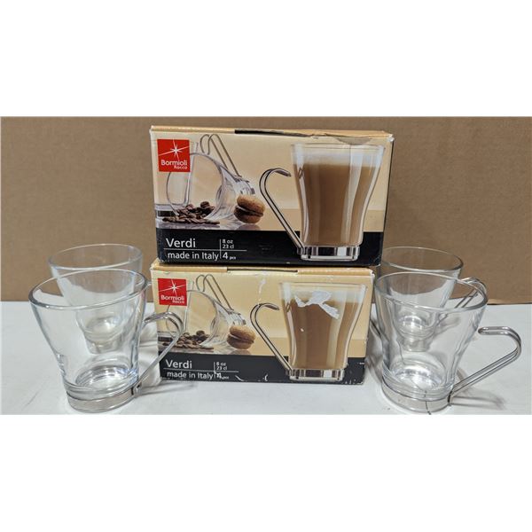 Lot of Bormioli Rocco Verdi Mugs Made in Italy