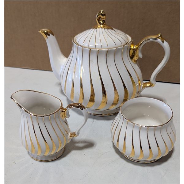 Sadler Teapot, Sugar Dish, & Cream Dish Made in England