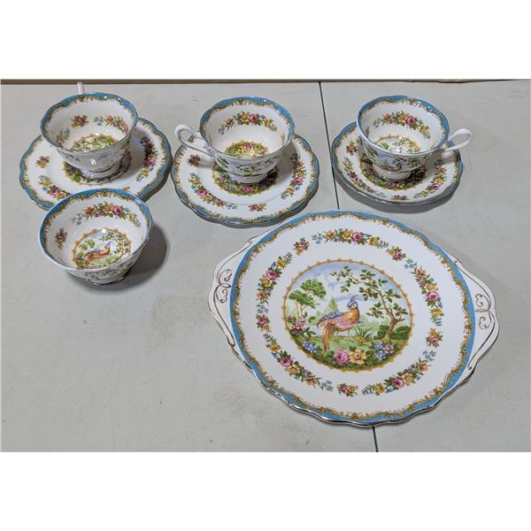 Lot of Royal Albert "Chelsea Bird" Bone China Dishes Made in England