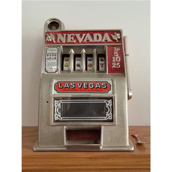 Nevada Las Vegas Slot Machine Bank with Spoon