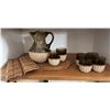 Image 1 : Glass Pitcher and Tumblers Set with Wicker