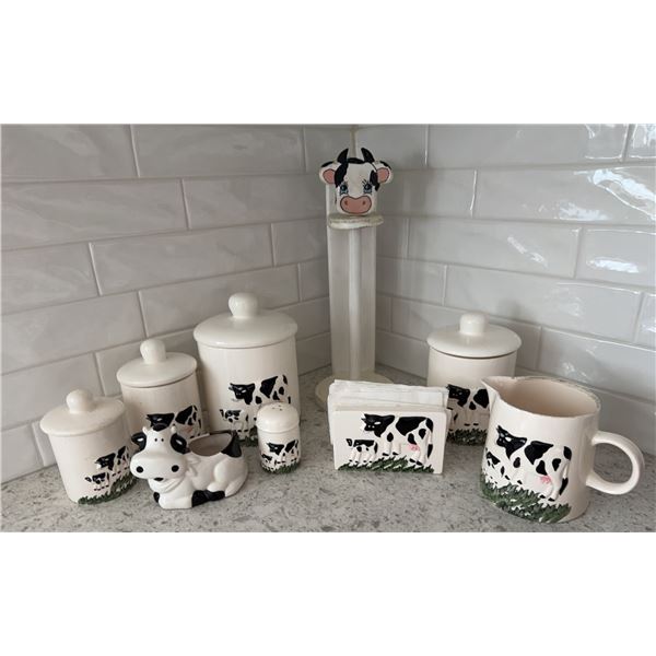 Ceramic Cow Kitchen Canister Set