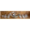 Image 1 : Glass Punch Bowl Set with Grape Design
