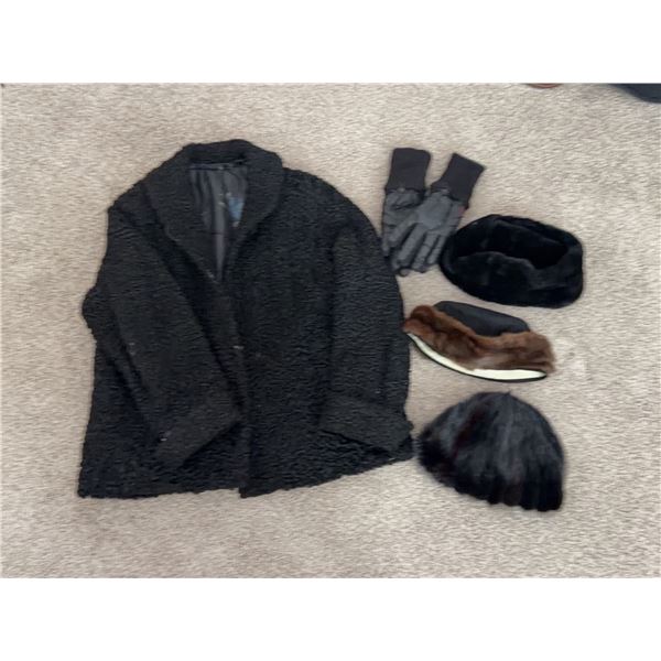 Women's XS/S Jacket with Mink Hat and More