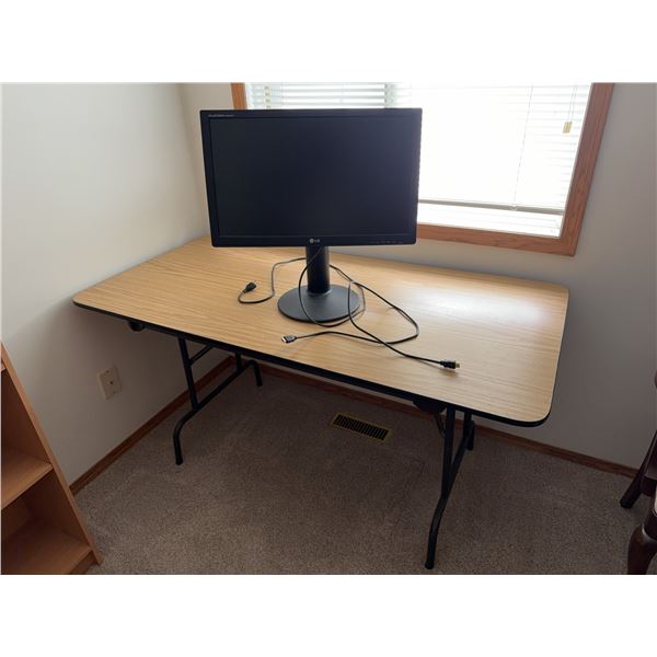 Folding Table and LG Computer Monitor