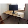Image 1 : Folding Table and LG Computer Monitor