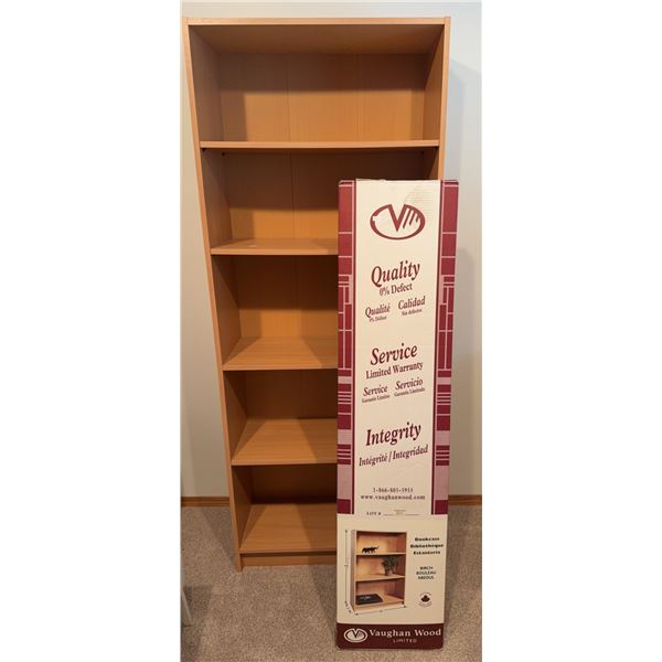 New in Box Birch Wood Bookcase and Assembled Bookcase