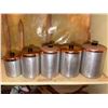 Image 1 : 5 Aluminum Canisters with Copper Lids