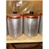 Image 3 : 5 Aluminum Canisters with Copper Lids