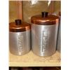 Image 4 : 5 Aluminum Canisters with Copper Lids