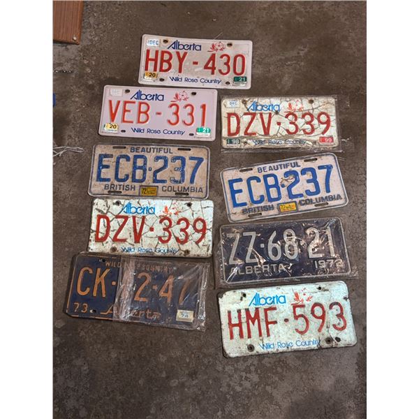 Canadian Vintage License Plates
