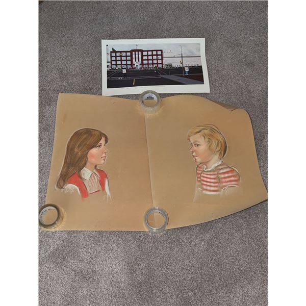 Pastel Portraits and R. Crawford Print
