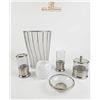 Image 1 : 5 Piece Crackled Glass Washroom Set, Vase,Gar