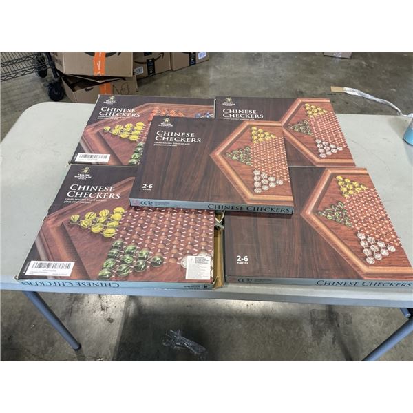 5 AS NEW YELLOW MOUNTAIN GAMES CHINESE CHECKERS SETS