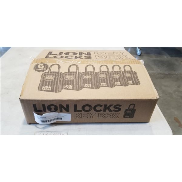 NEW CASE OF 6 LION LOCKS KEY BOXES