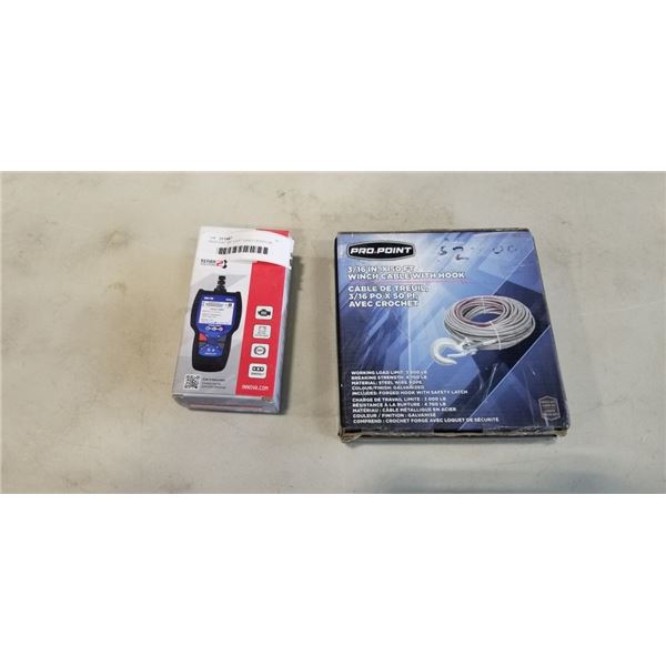 PROPOINT 3/6" X 50FT CABLE WINCH W/ HOOK AND INNOVA FIX ASSIST