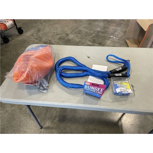 BETTER BOATING BUOY, BUNGER ANCHOR LINE AND ANCHOR CHAIN