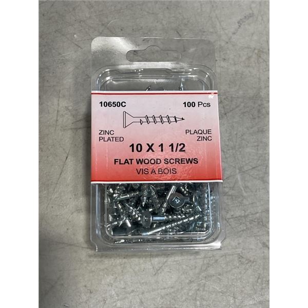 CASE OF 1-1/2" WOOD SCREWS - 32 PACKS, 100 SCREWS PER PACK, 3200 SCREWS TOTAL