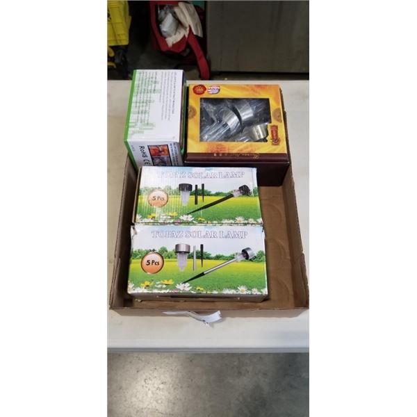 ASSORTED NEW SOLAR LAMPS AND MOSQUITO LIGHTS