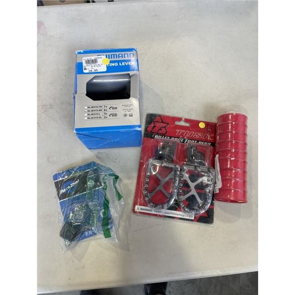 NEW SHIMNO LEVER, PARK TOOL FREE WHEEL REMOVER, BOLT ONFOOT PEGS, AND THREAD SEALANT TAPE