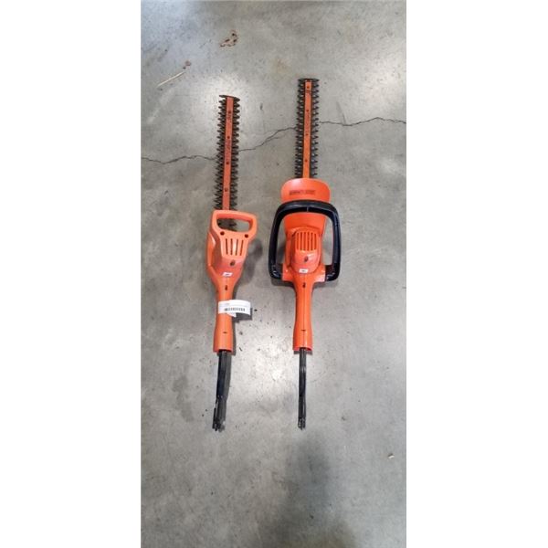 PAIR OF BLACK & DECKER HEDGE TRIMMER 16" AND 18"