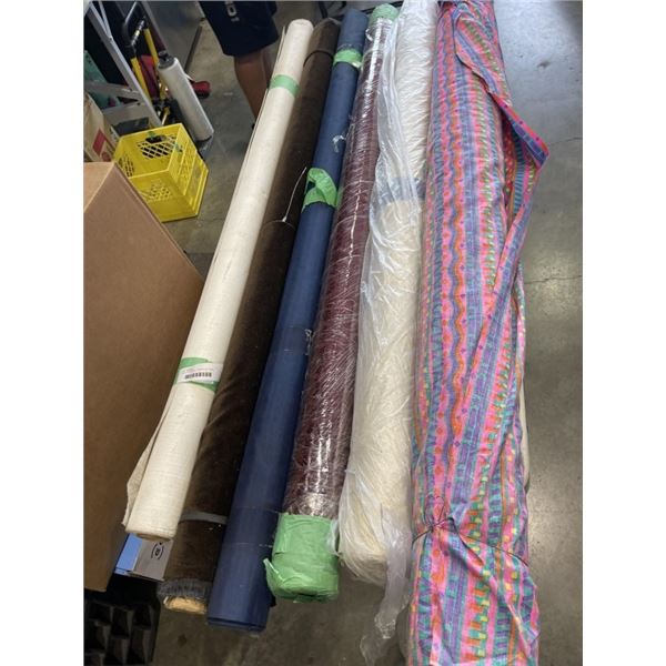 6 ROLLS OF FABRIC - APPROX 5FT WIDE