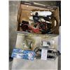 Image 1 : TRAY OF BATTERY SWITCHES, ELECTRICAL GEAR, TRIM TAB, TOW ROPE  ETC