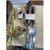 Image 2 : TRAY OF BATTERY SWITCHES, ELECTRICAL GEAR, TRIM TAB, TOW ROPE  ETC