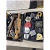 Image 2 : 4 TRAYS OF MISC TOOLS - HAND TOOLS, POWER TOOLS, TAPE MEAURES, HARDWARE, ETC