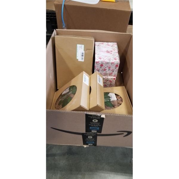 LOT OF AMAZON OVERSTOCK INCLUDING 2 JEWELLERY BOXES, 3 N&T NIETING ARTIFICIAL FLOWERS, 4 SPORT WATCH
