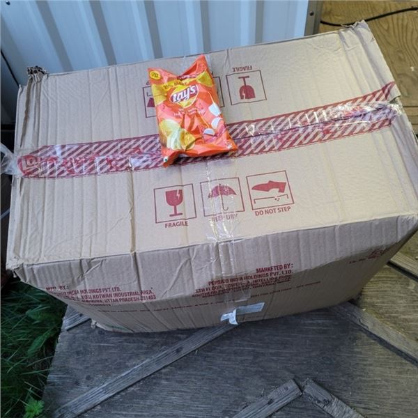 BOX OF LAYS WEST INDIES HOT AND SWEET CHILI CHIPS 130 BAGS BB 08/2026