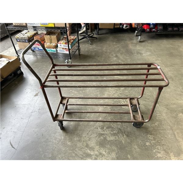 2 TIER 4 WHEEL METAL WAREHOUSE CART