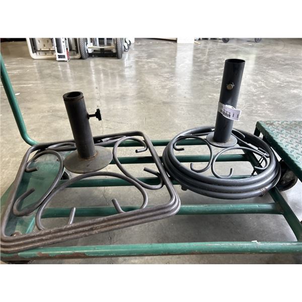 PAIR OF METAL UMBRELLA STANDS