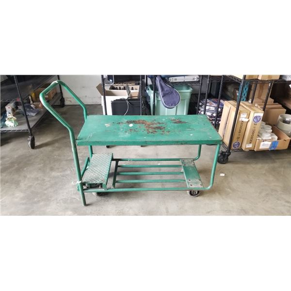 2 TIER 4 WHEEL METAL WAREHOUSE CART
