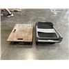 Image 1 : 2 FOUR WHEEL DOLLIES. 1 WOODEN, 1 METAL