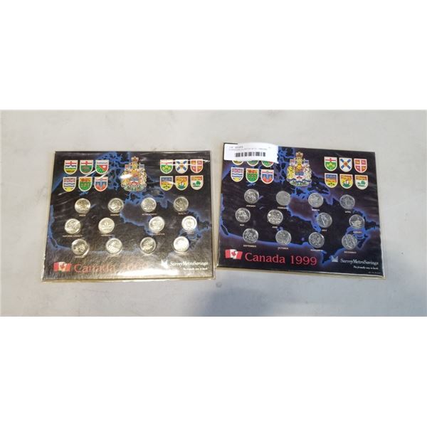 2 CANADIAN QUARTER SETS - 1999 AND 2000